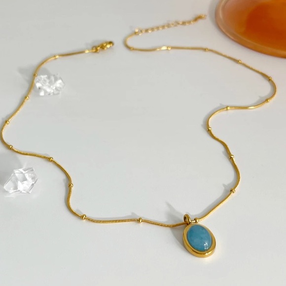Oval gemstone 💎 necklace - Picture 6 of 8